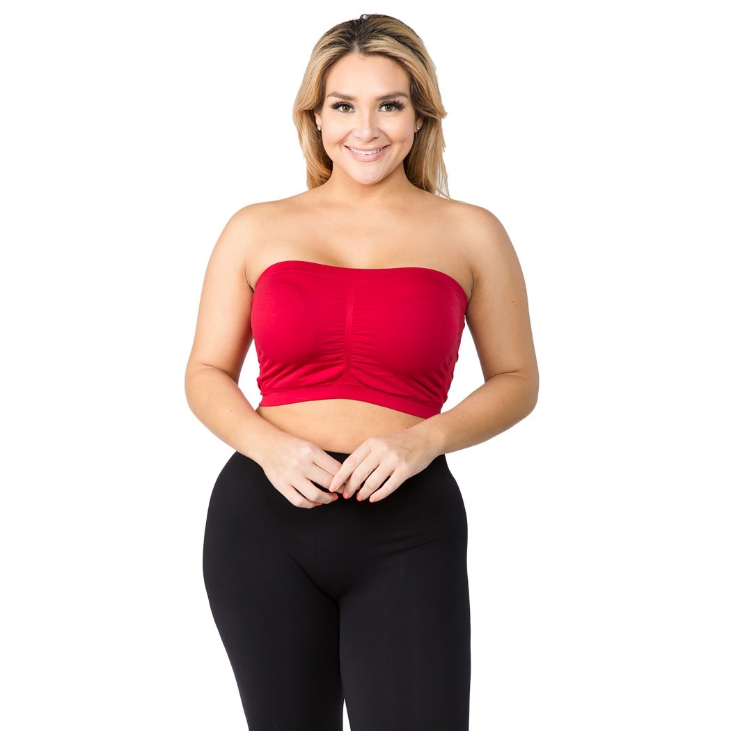 Padded Bandeau Bra Top Stretchable Spandex One Size Regular