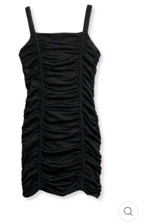 Katie J NYC Scarlett Ruched Dress Girls Size Large Black New With Tags