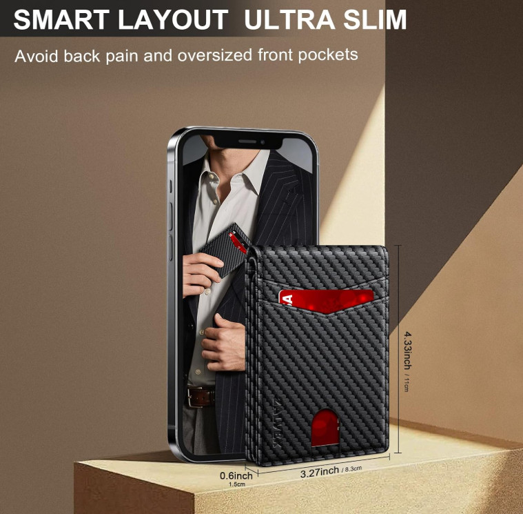 Mens Slim RFID Blocking Leather Wallet Bifold Credit Card Holder 14 Cards ID