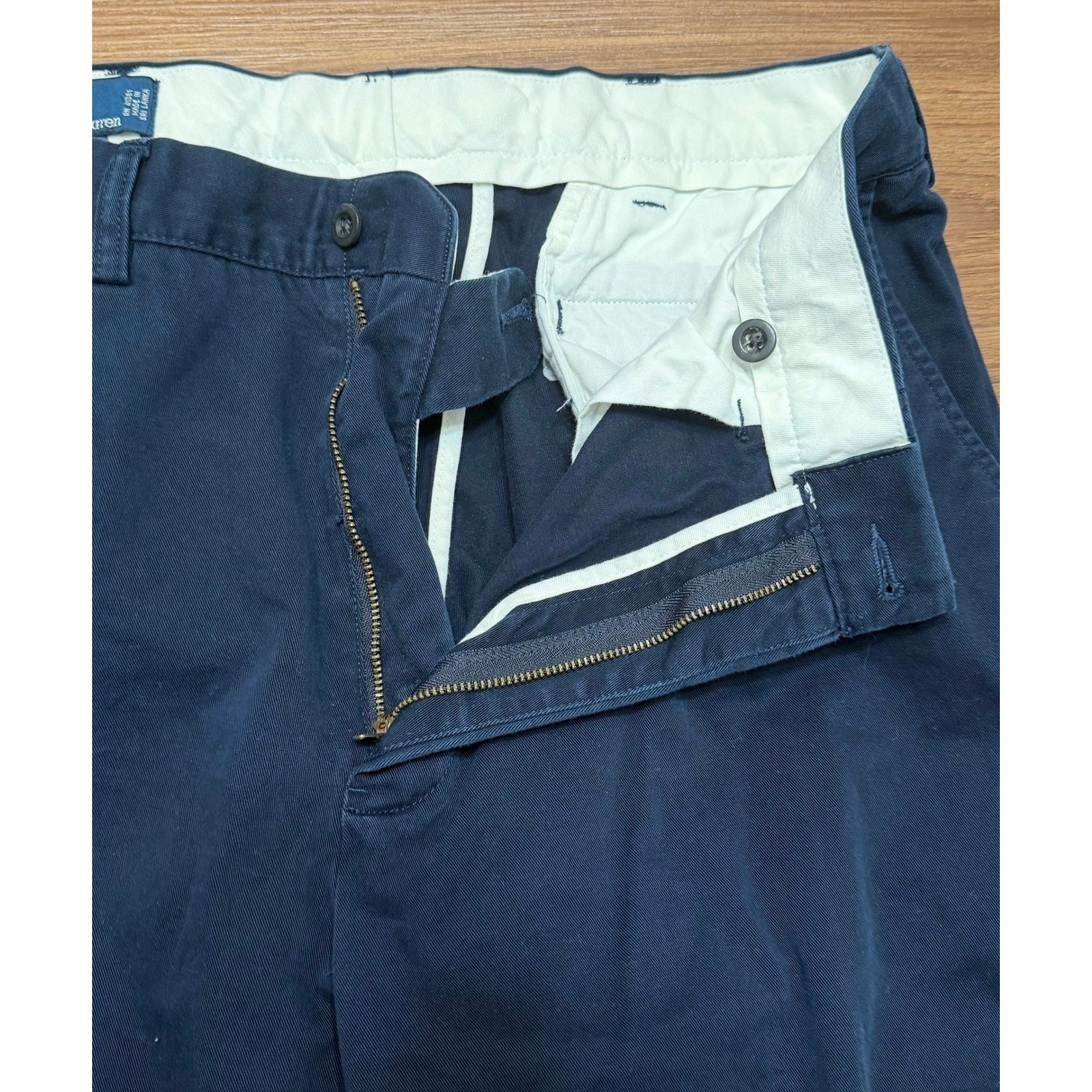 Polo Ralph Lauren Prospect Pants Navy Blue Chino Pleated Trousers Sz 36×32