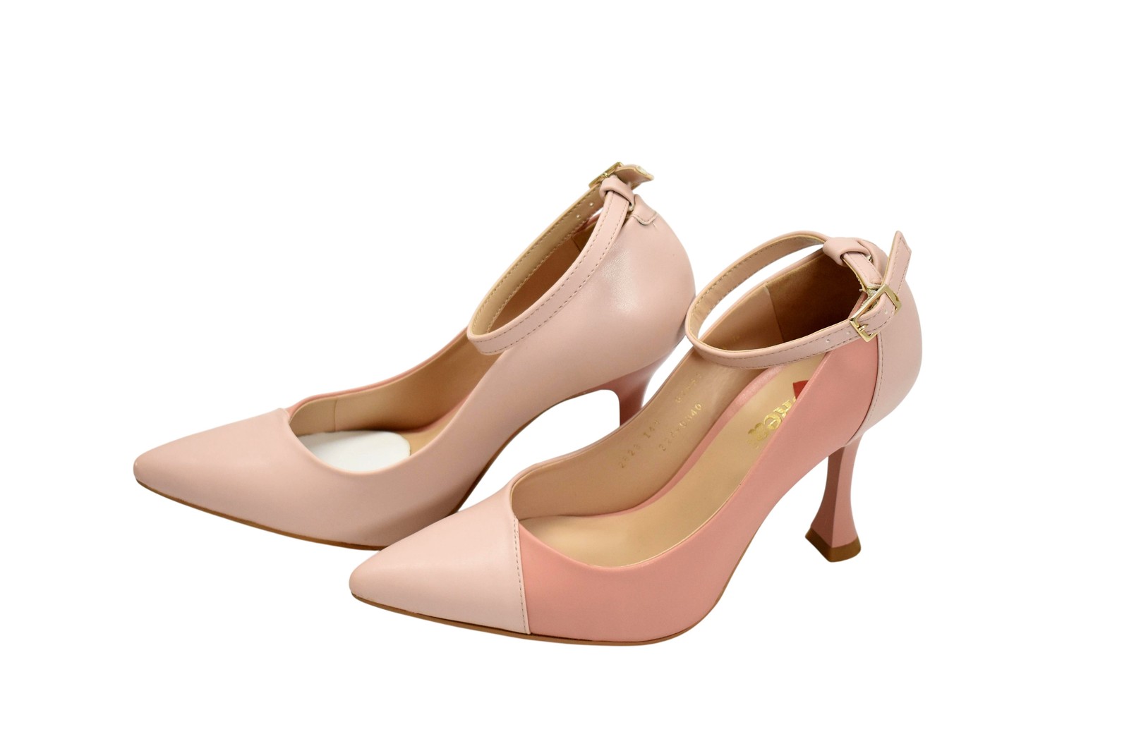 Andrea Shoes Womens Size 6.5 Pink Ankle Strap Pointed Stiletto Heels 62455 Pumps