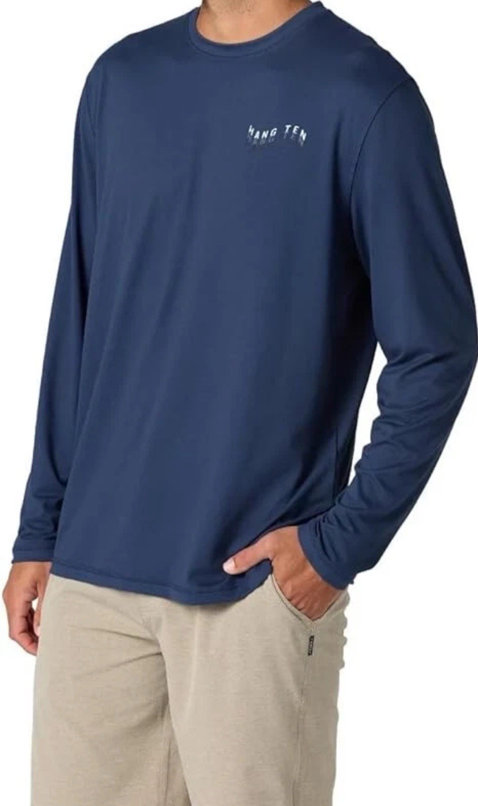 Hang Ten Men’s Long Sleeve Sun Tee, UPF 50+, Quick-dry fabric, Lightweight