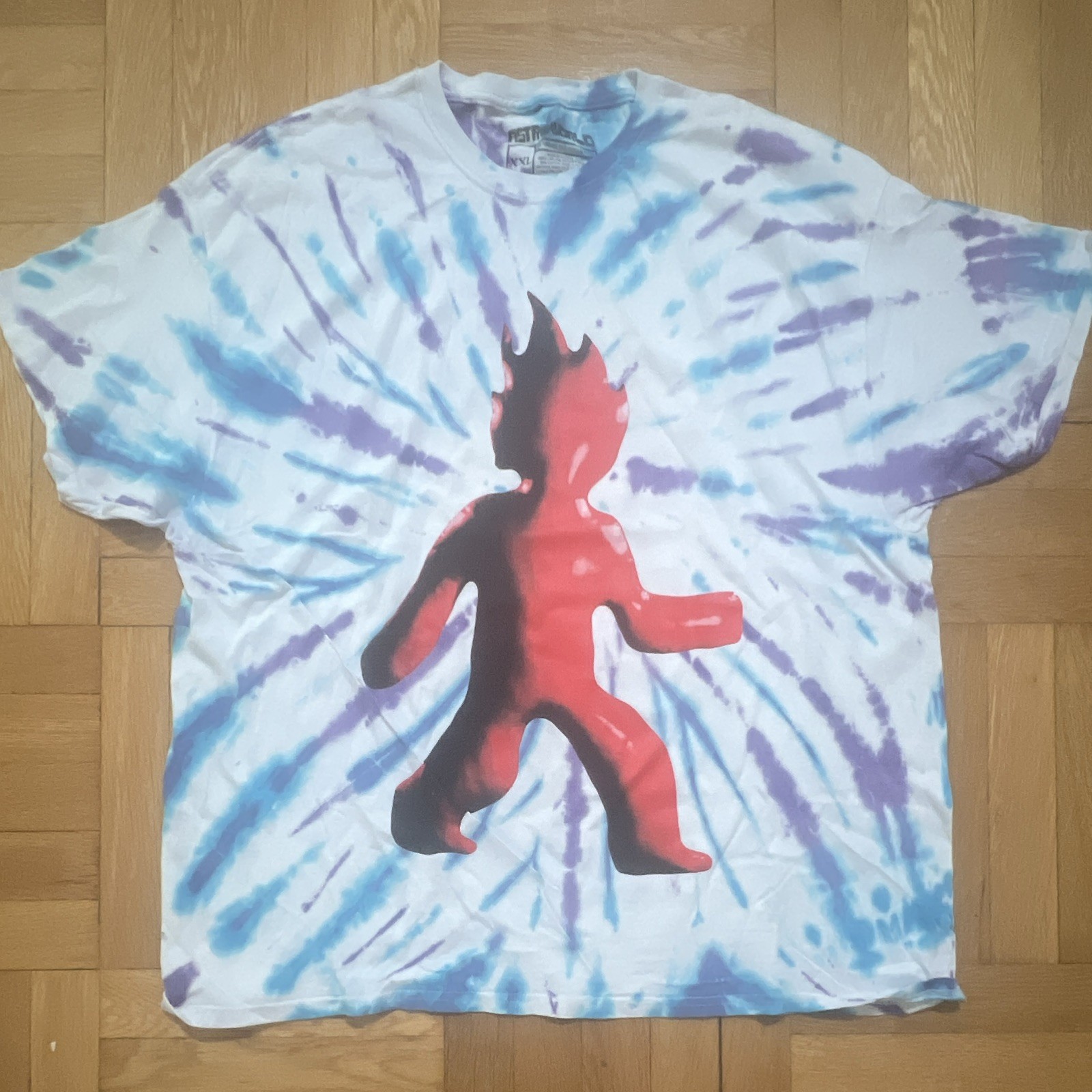 AstroWorld Tie-Dye Graphic Print White/Blue/Purple Men’s Crew Tee XXL