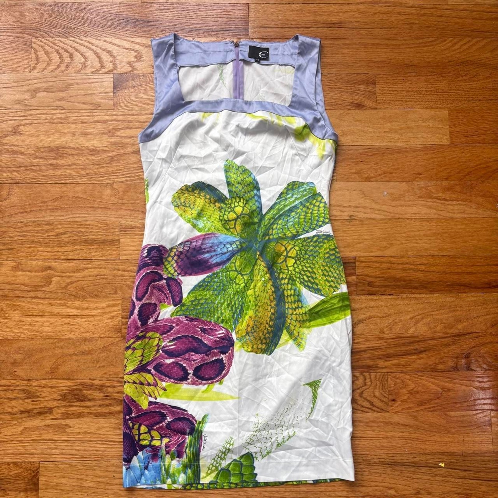 Vintage Just Cavalli snake floral bodycon dress size 46