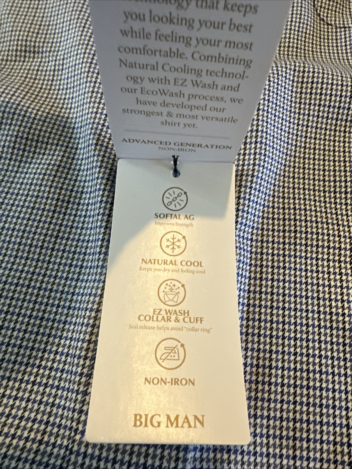 Roundtree Yorke Gold Label Men’s Shirt Size 18.5 34-35 Grey Blue Generation
