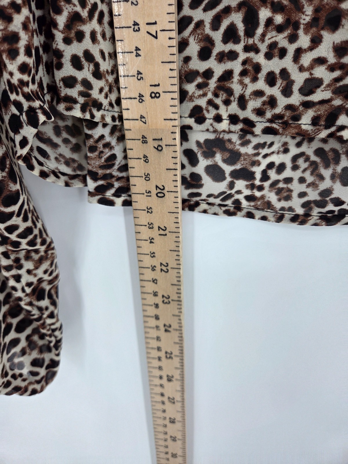 MinkPnk Blouse Womens Medium Brown Animal Print Smocked Boho Popover Top