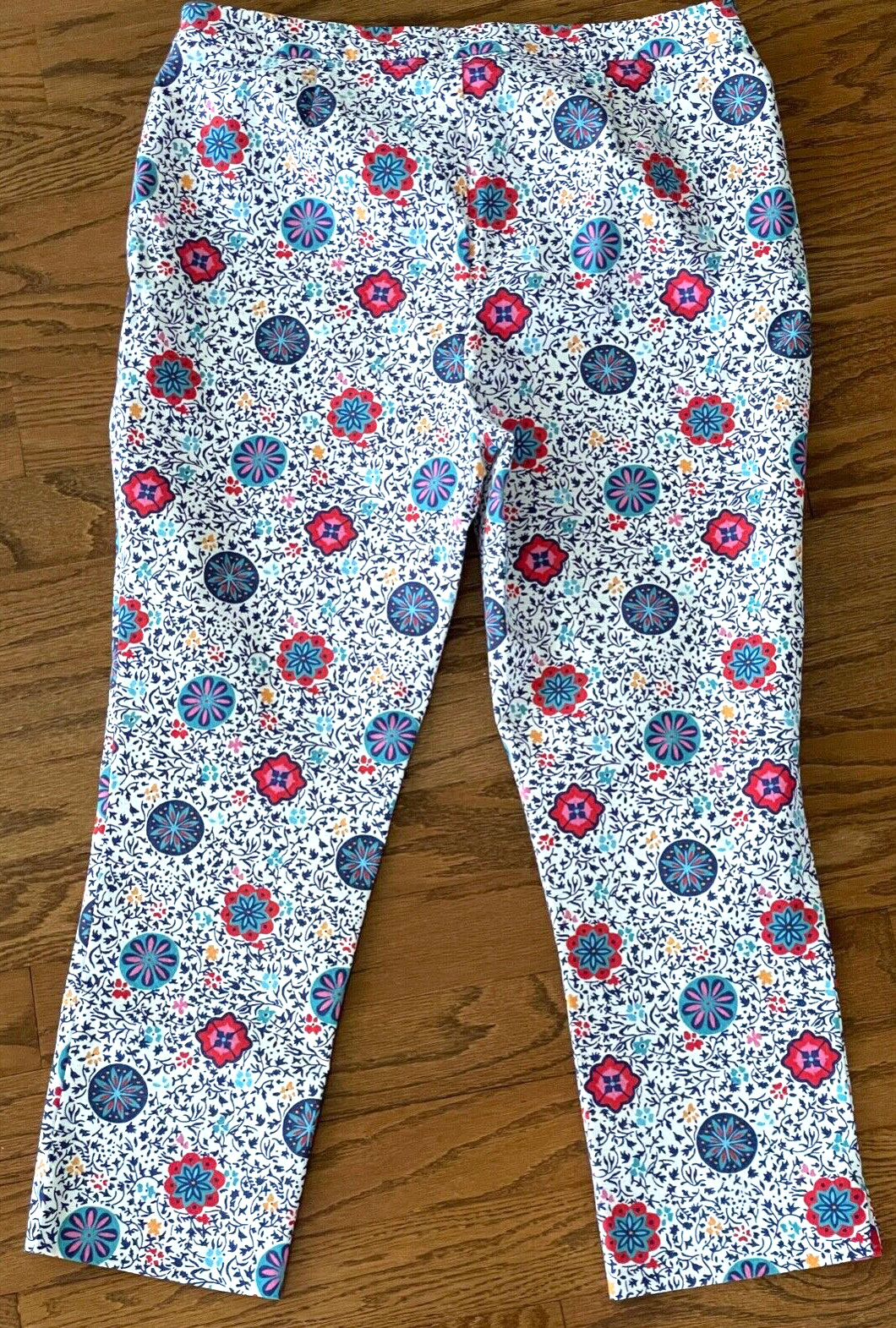 NWOT BODEN Ankle Side Zip Stretch Pants Multi-Color Wms Size 14R Multi-Color