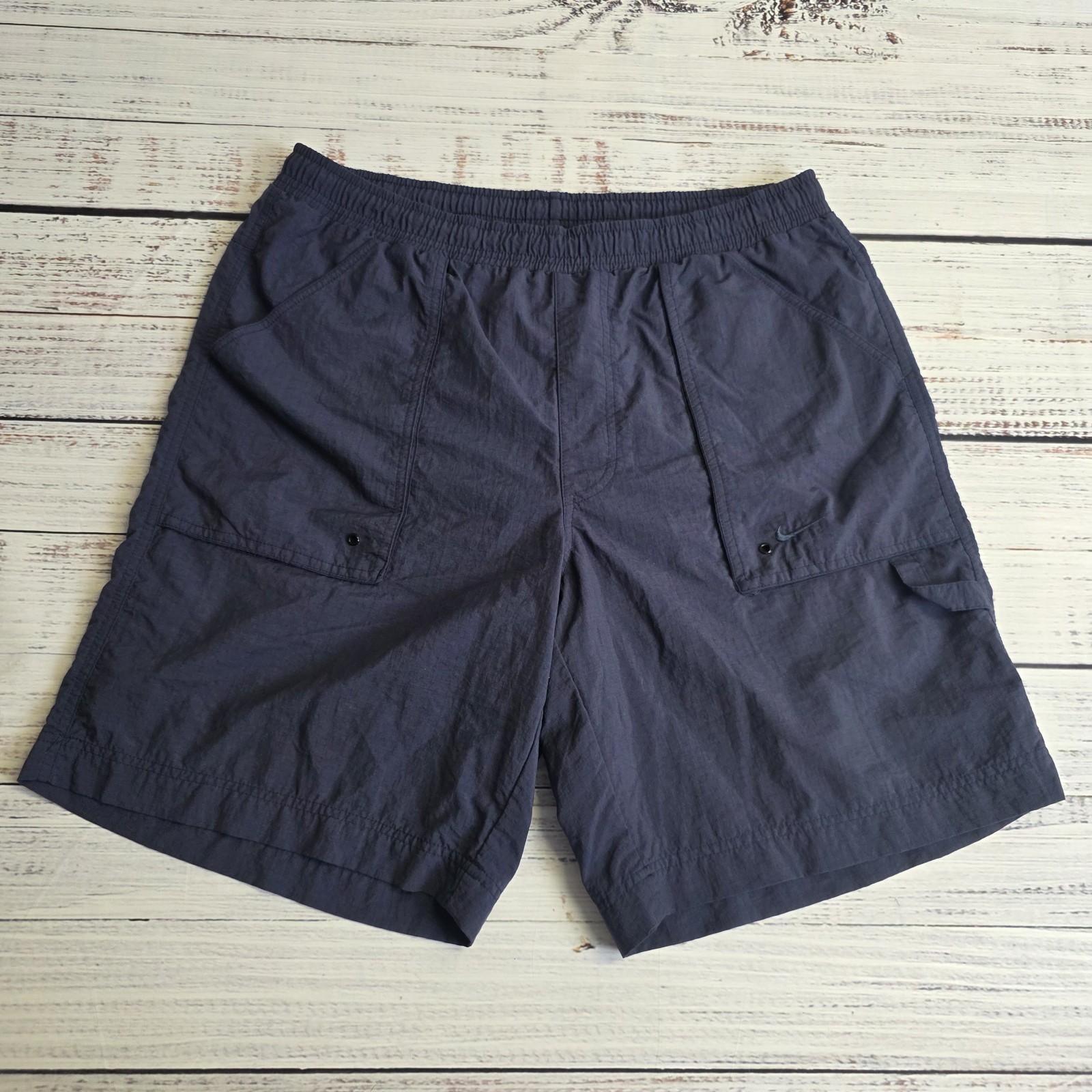 Vintage Nike Swim Trunks Mens Medium Blue Mesh Lined Carpenter Pockets Loop