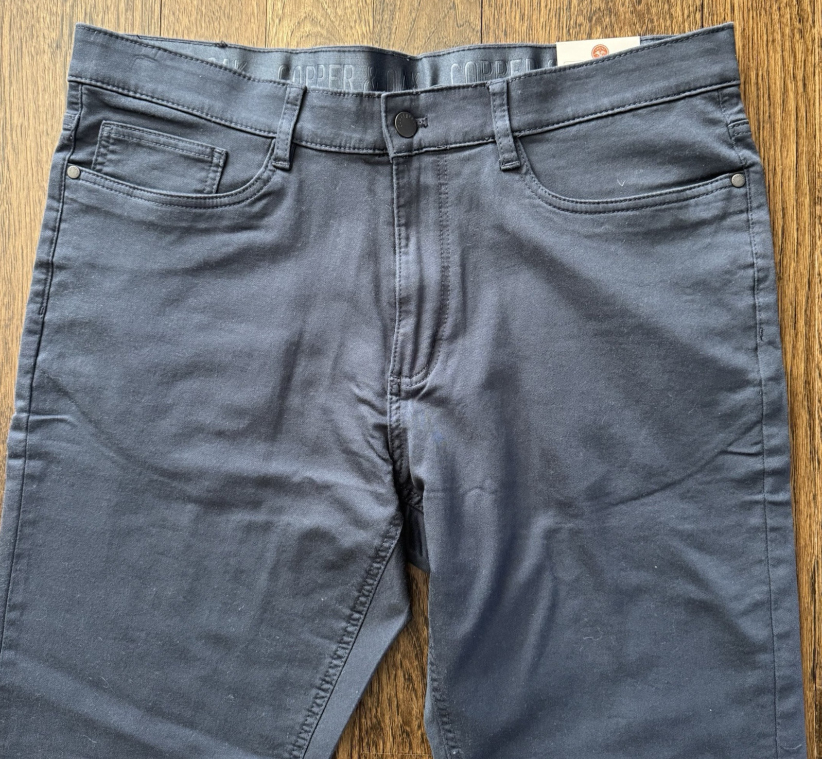 Copper & Oak NWT Mens 36×30 Fenwick Flex-Comfort 5 Pocket Pants Ocean Blue NEW