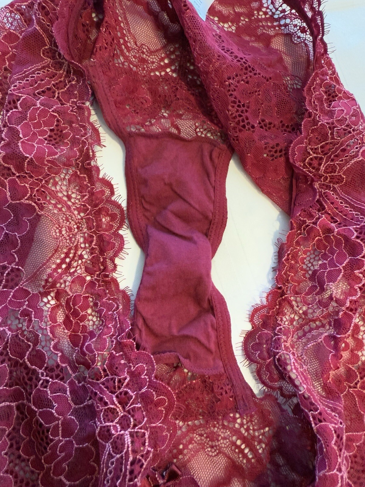 Set 2 Cacique Panties High Cut Lace Berry & Red Black Plaid Boyshort 14 16 XXL