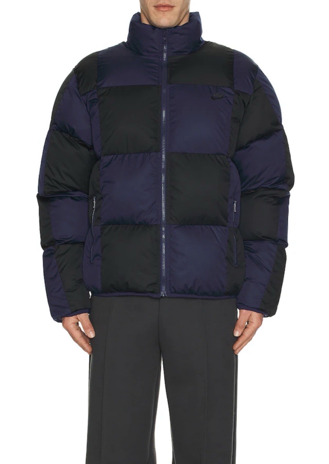 Men M Nike Checkered Puffer Jacket Therma-Fit Full Zip New FZ0865-410 $260 NWT
