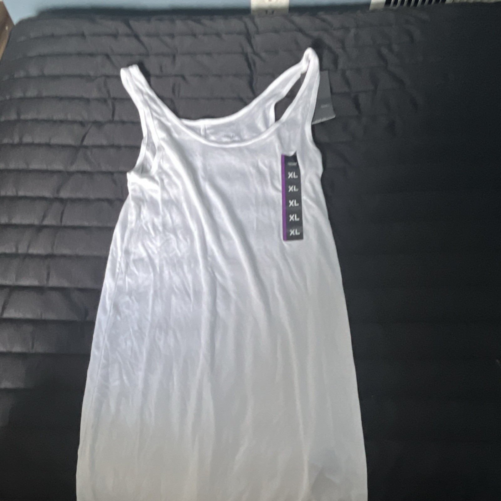 Mossimo Women’s White Ribbed Scoop Neck Wide Strap Tank Top, XL