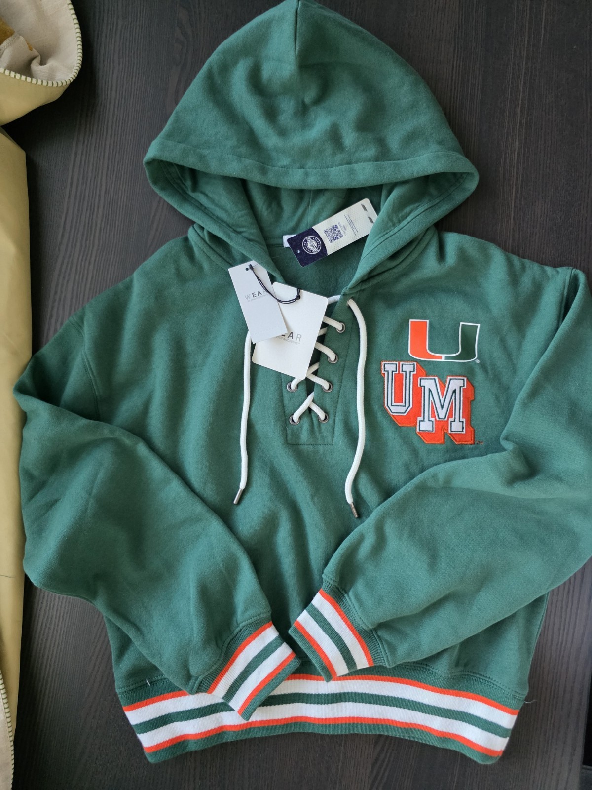 University of Miami Hurricanes Hoodie Size Medium NWT Wear by Erin Andrews