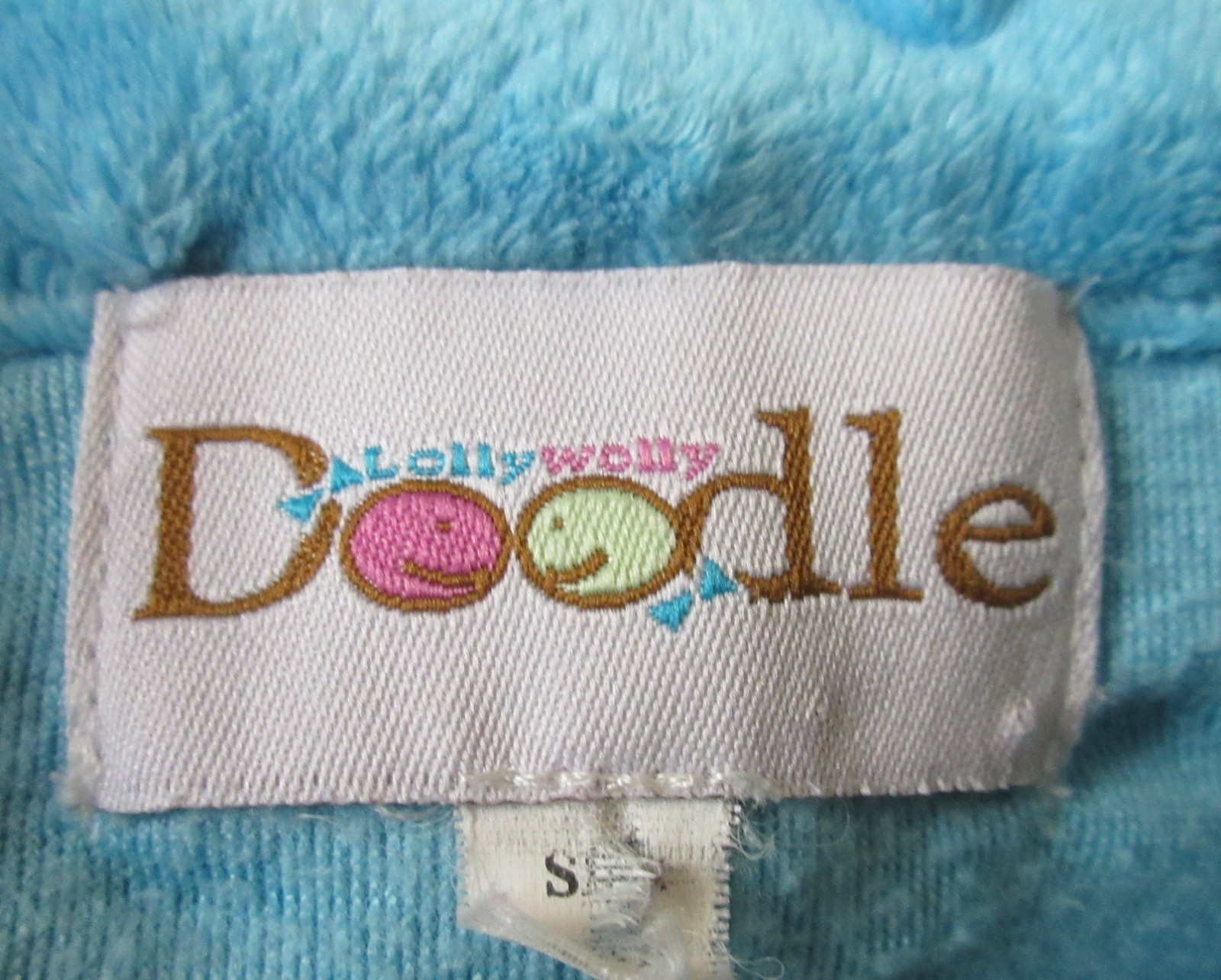 DOODLE LOLLY WOLLY woman’s SMALL BLUE dotted velour bed jacket dressing robe