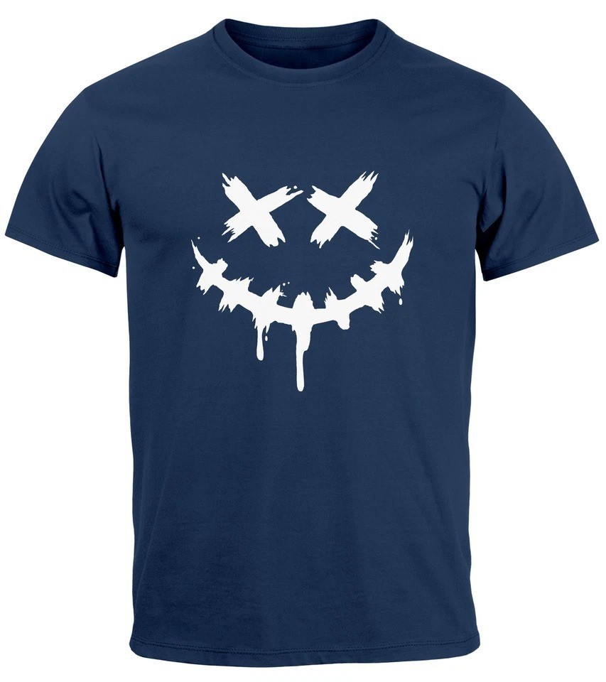 Mens T-Shirt Printed Techwear Fashion Street Style Smiling Face Smile Trend