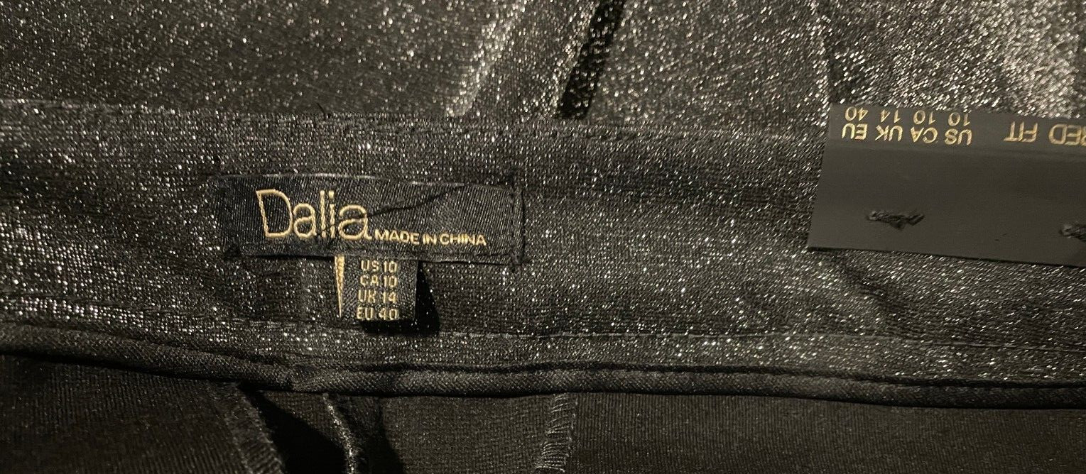 DALIA Womens Black Sparkily Evening Occasion Pants NWT – Sz 10