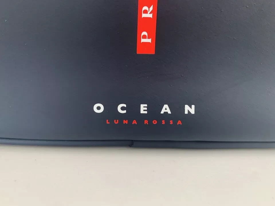 Prada Luna Rossa Ocean Pouch Charcoal Black Travel Toiletry Bag with Dust Bag