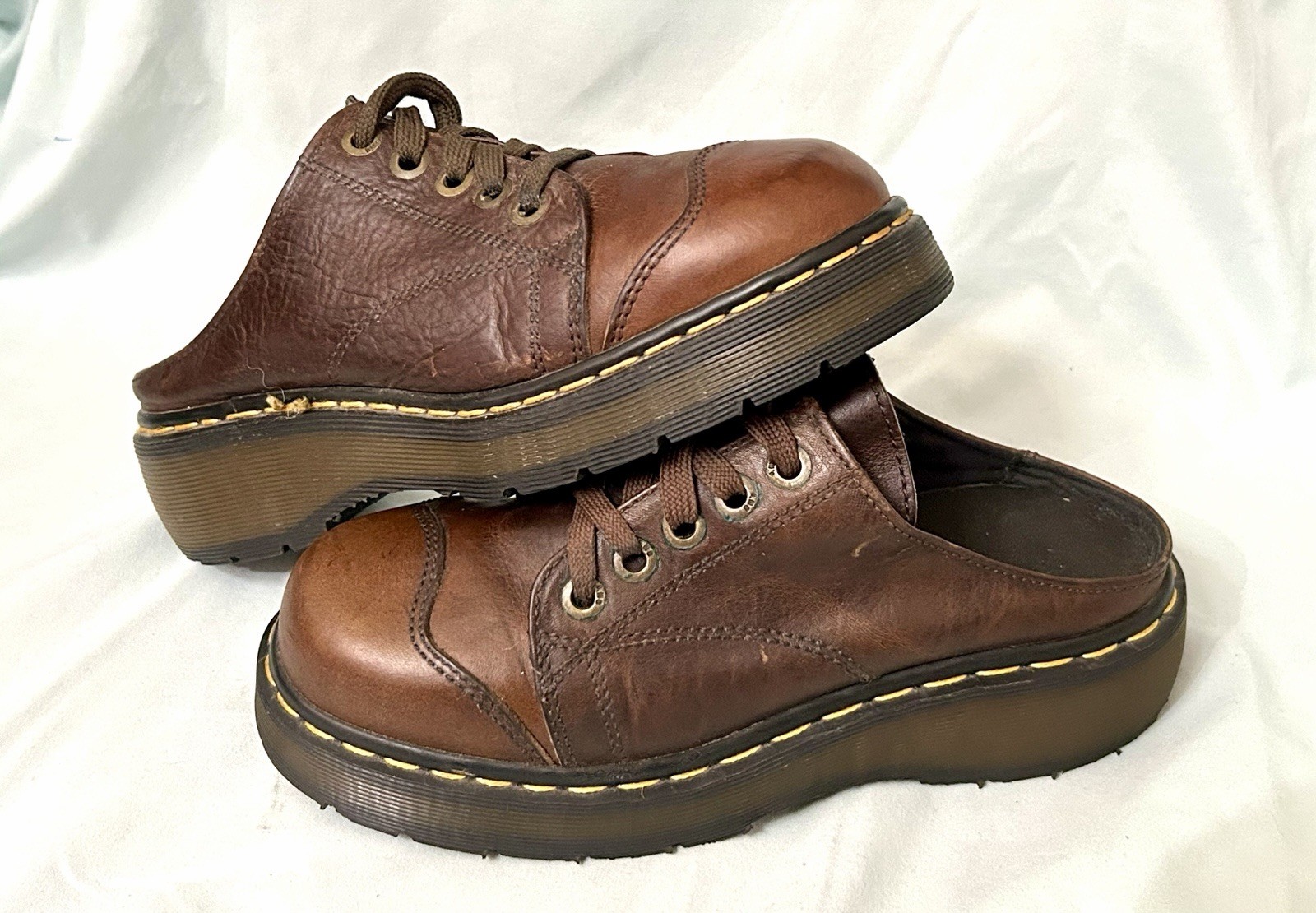 VTG Dr Martens 9936 90s Chunky Platform Mule Women Sz 8 Made In England Clogs