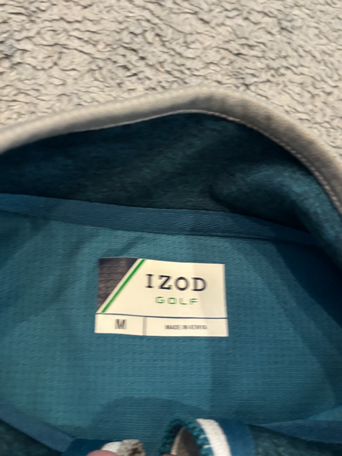 IZOD Golf 1/4 Zip Pullover Mens Medium Teal Long Sleeve Comfort Performance