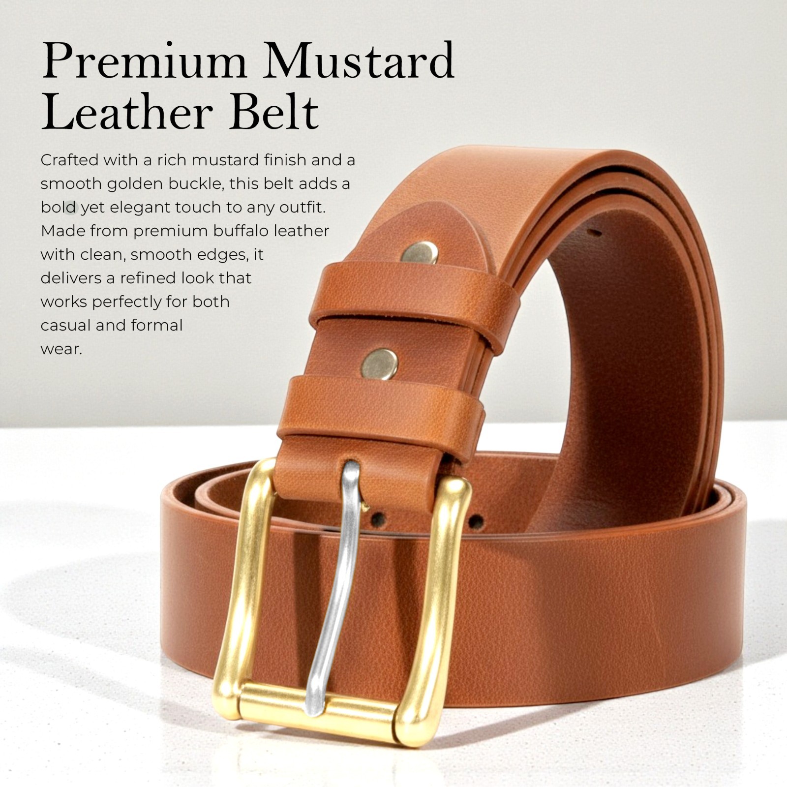Men Full Grain Buffalo Leather Belt USA Amish Made Heavy Duty Replaceable Buckle