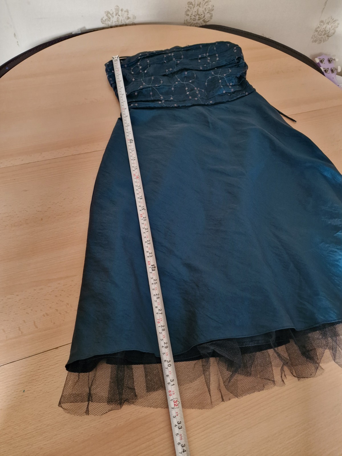 Ariella 10uk Navy Blue Strapless Sequin Prom Cocktail Party Fit Flare Dress