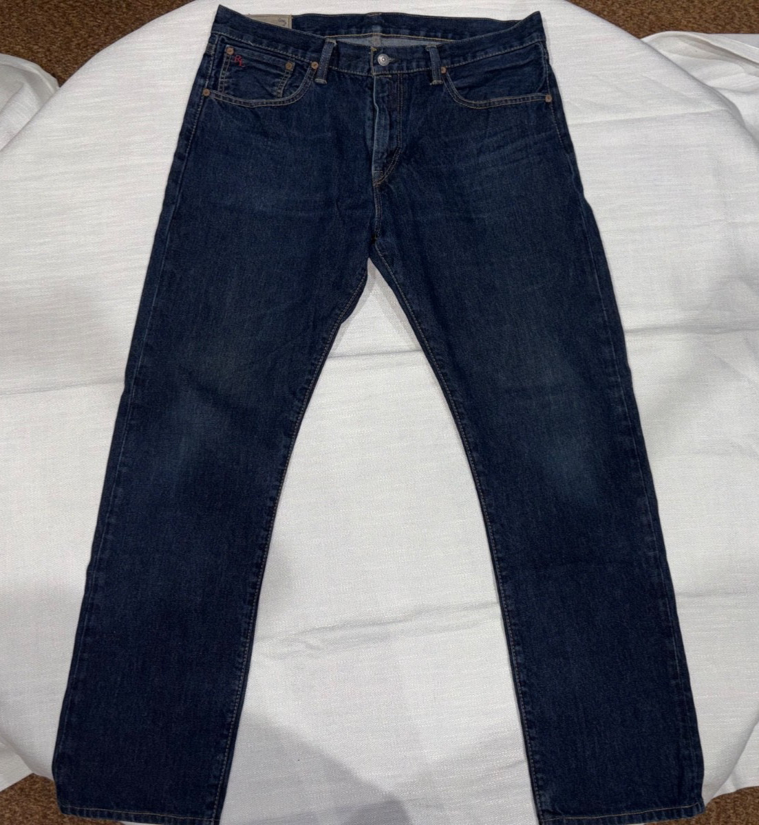 Polo Ralph Lauren Authentic Dungarees Straight Leg Blue Denim Men’s Size 34 X 30