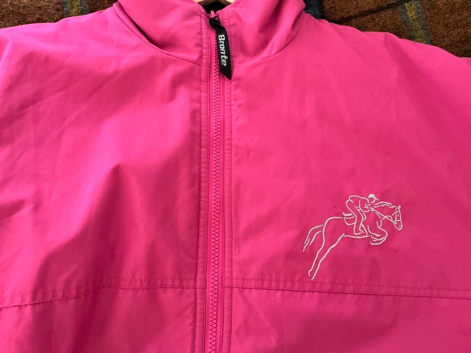 Pink BRONTË Jacket Sparkle Detail On Back and Front Full Length Front Zip