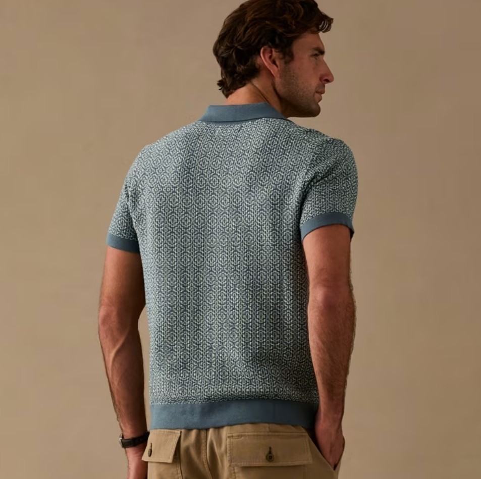 Jacquard Johnny Collar Polo-a different look that still stays true to tradition.