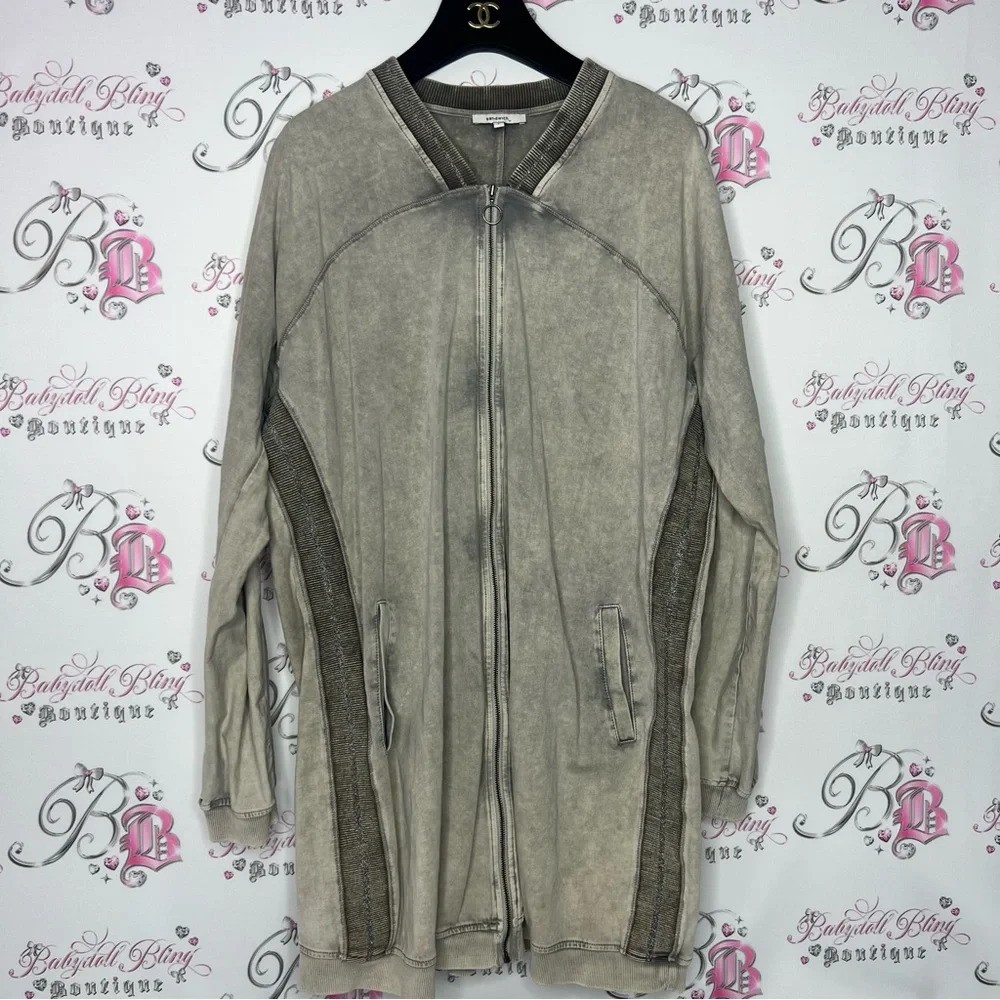 Sandwhich_ cardigan sparkly distressed soft sweater glitter beige taupe cream