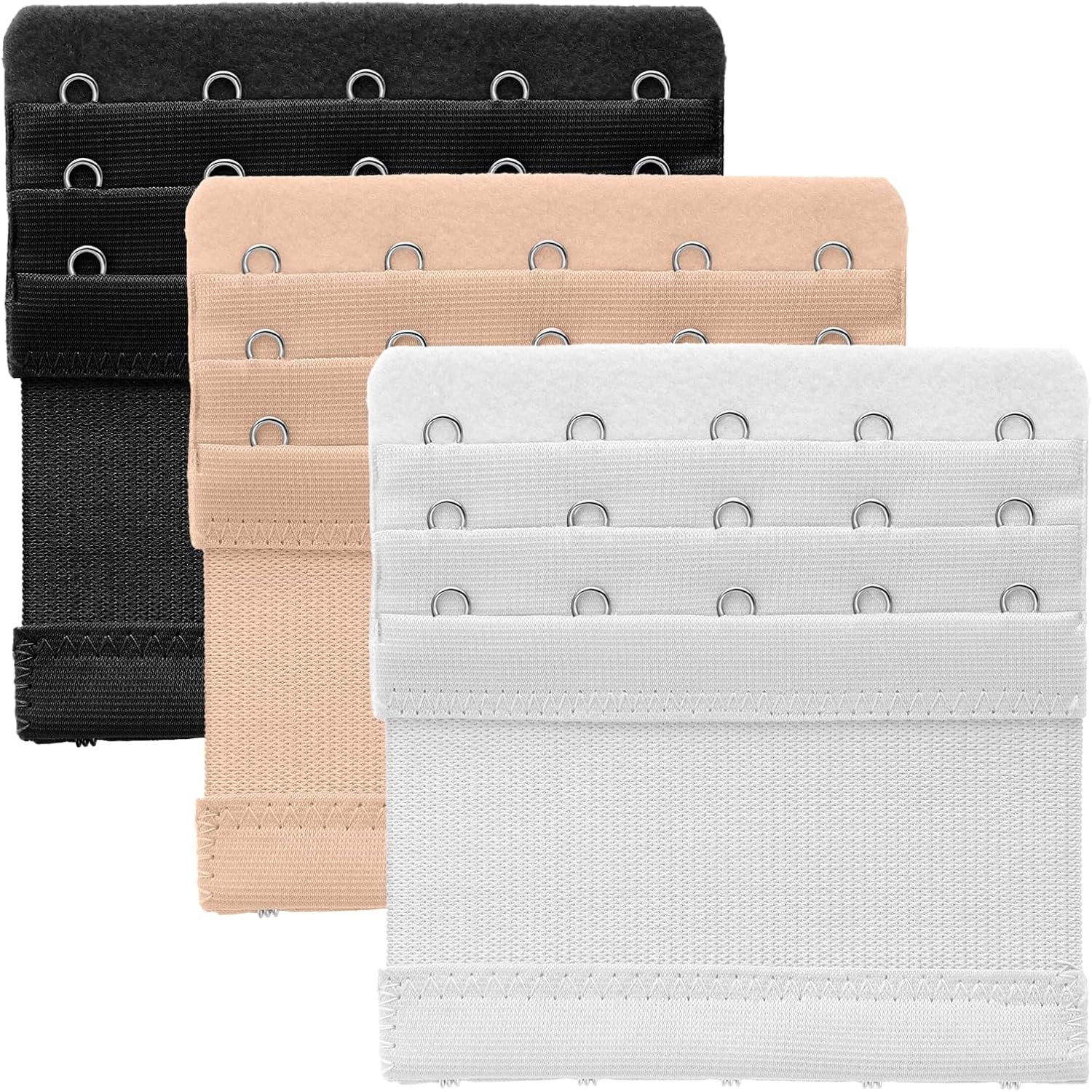3 Pcs Women’s Bra Extenders 5 Hooks 3 Rows Women Elastic Bra Extender