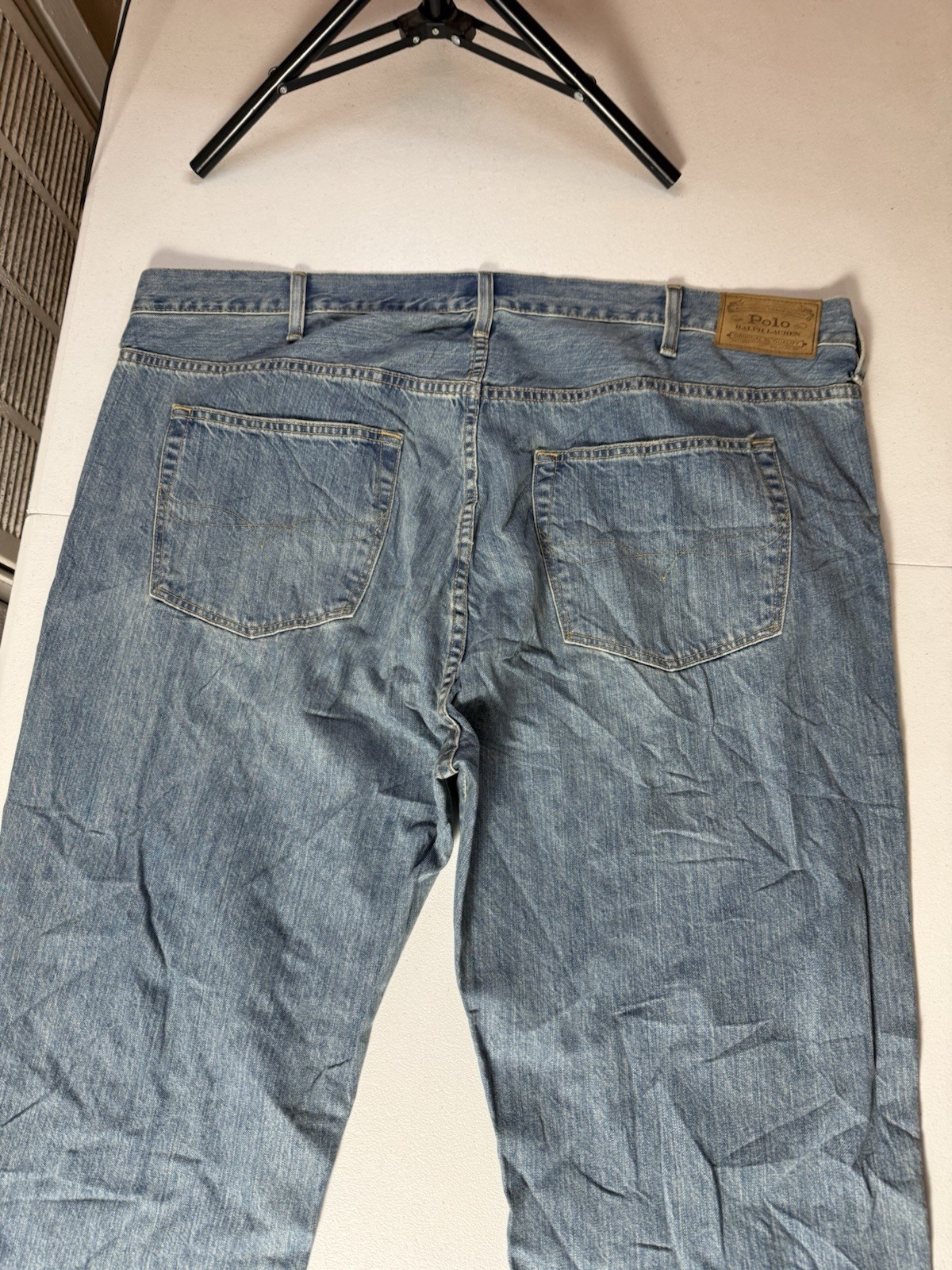 Polo Ralph Lauren Men Hampton Relaxed Straight Jeans 44X30 Blue Pocket Denim NEW