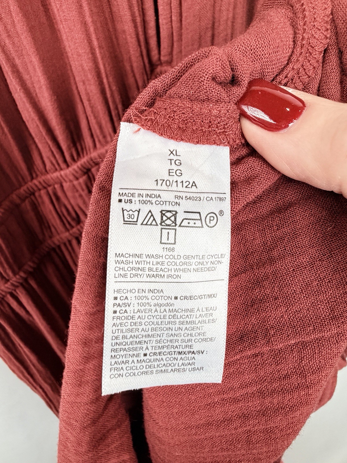 Old Navy Gauze Maxi Dress XL Rust Tiered Boho Sleeveless Tie Neck Cotton