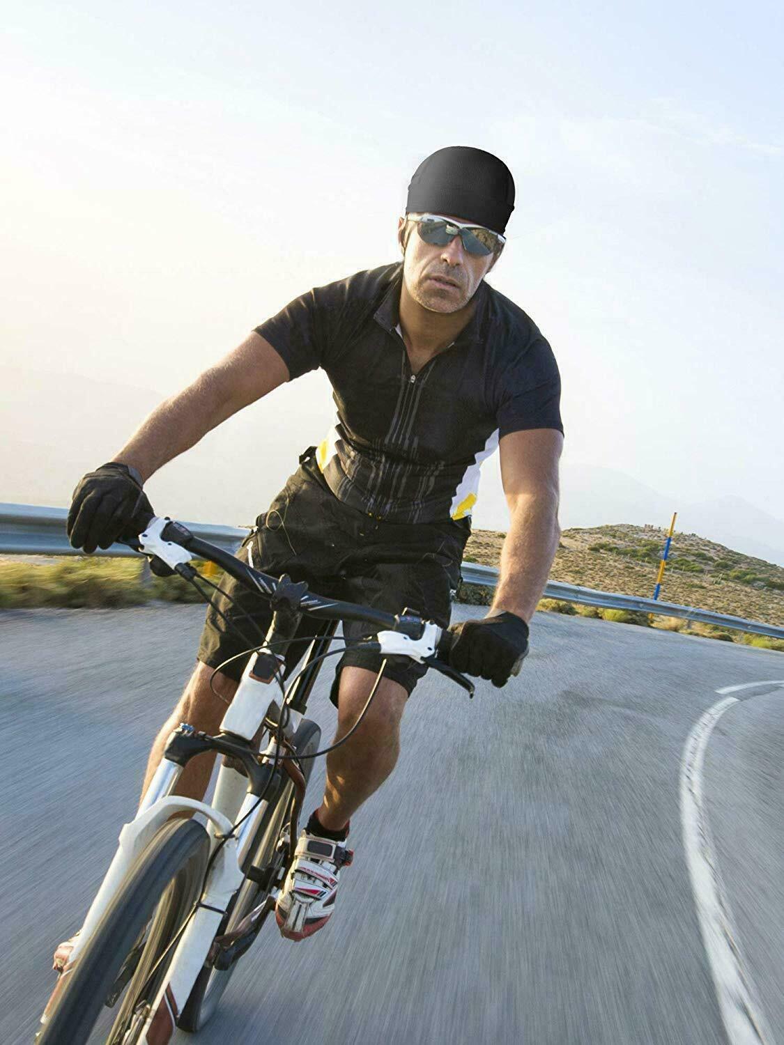 Quick Dry SKULL CAP Du Rag Head Wrap Motorcycle Biker Do Doo Bandana Tie Cap hat