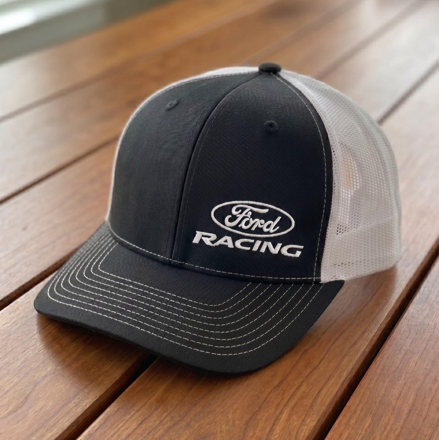 Ford Racing Performance Logo White Mesh Baseball Cap