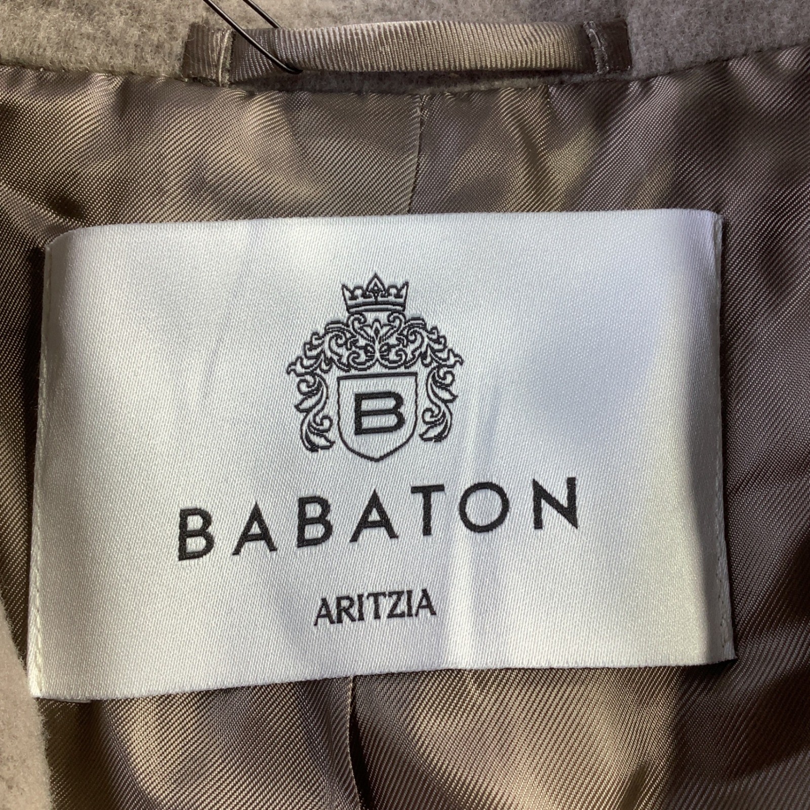 Babaton Aritzia Slouch Coat Nomad Taupe Wool Cashmere Long Coat Size Small NWT