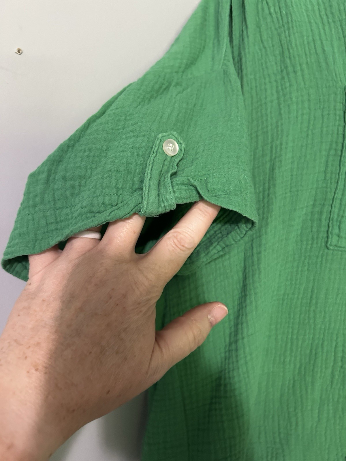 Grace & Karma cotton gauze button-down shirt. Size 2xl