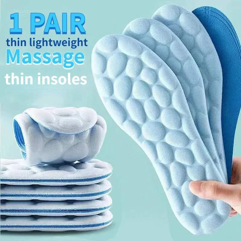 4D Massage Shoes Insoles Super Soft Latex Sports Insole for Feet Running Basketb
