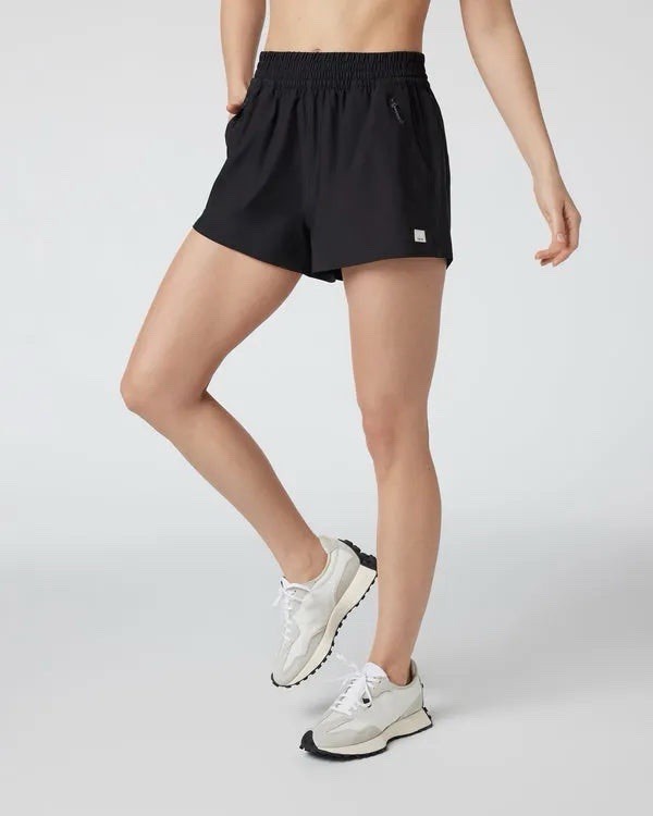 Vuori Dash Short 2.0 Black Running Athletic Shorts XS Zip Pocket High Ris VW3058