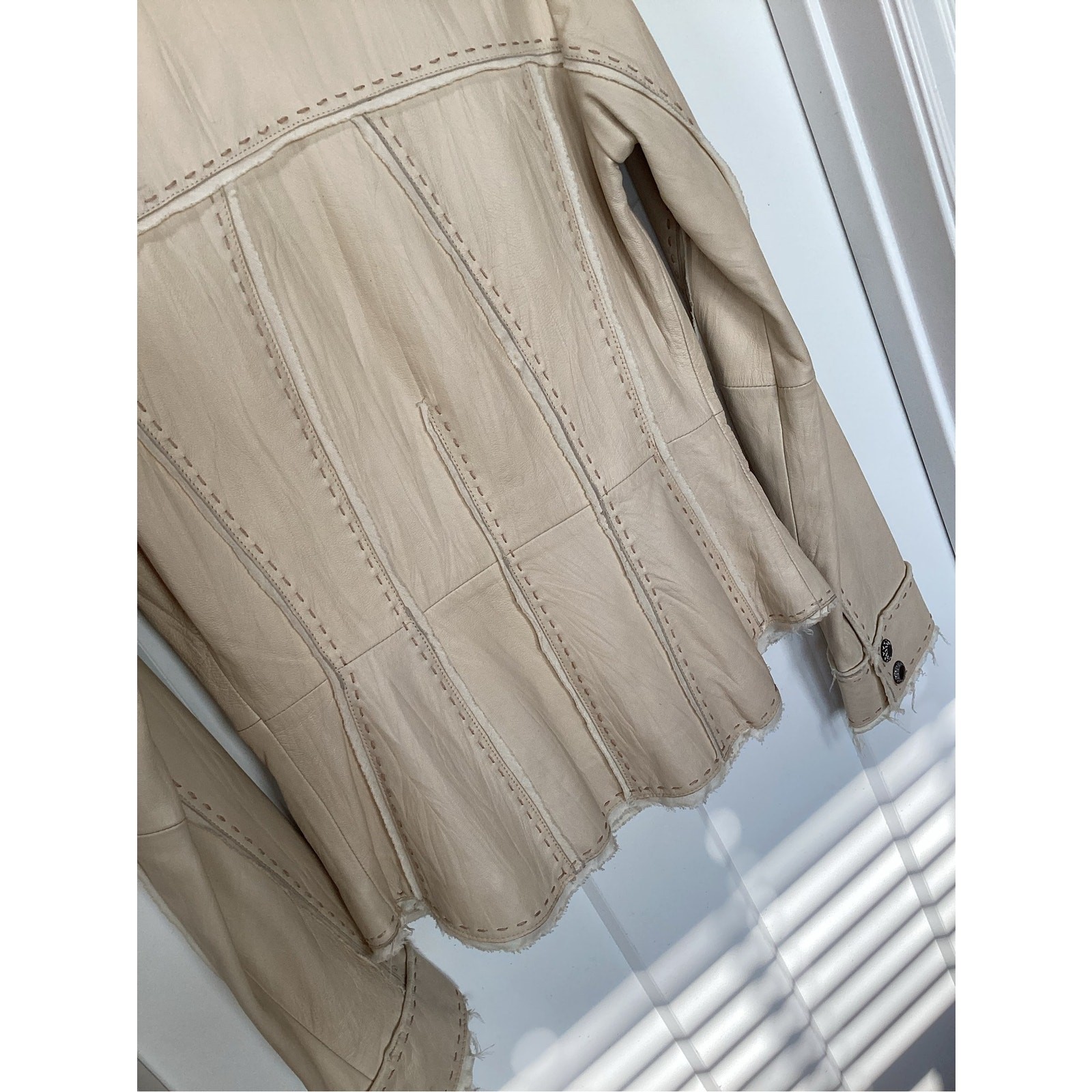 My Tribe Handmade Boho Lambs leather Jacket USA womens size medium