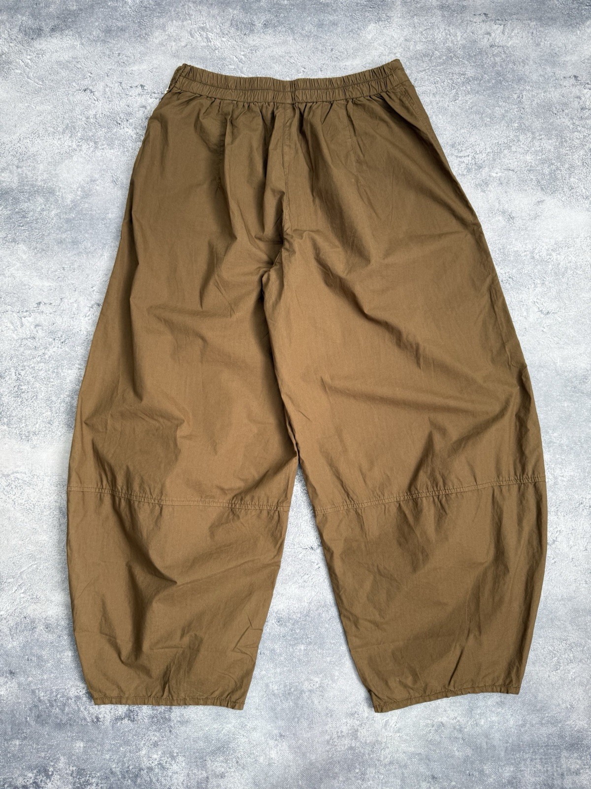 OSKA Trousers Baggy Pants Brown Size 2 Wide Barrel Balloon Women Parachute Japan