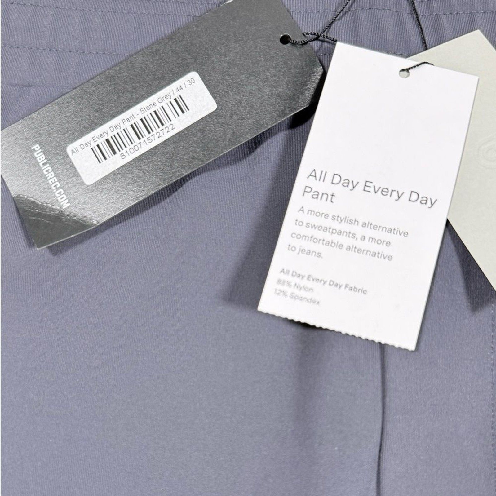 Public Rec All Day Every Day Pants Men’s Sz 44 Stone Grey Athletic Stretch NWT