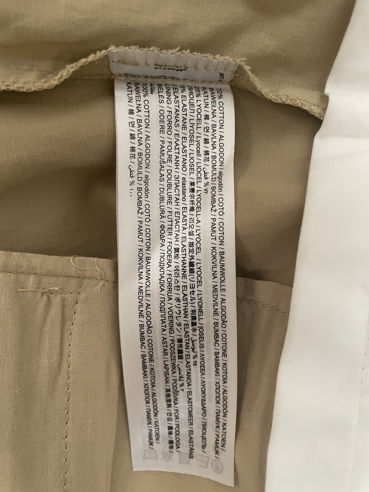 MNG Women’s Beige Pleated High Rise Wide-Leg Khaki Pants, Size 10