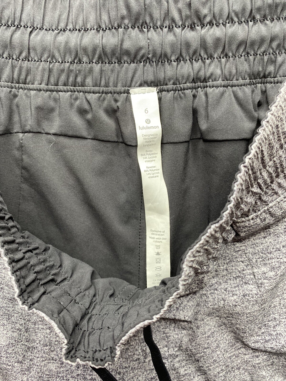 NWOT Lululemon Choose A Side Short *3″ Heather Lux Multi Black / Black | SIZE: 6