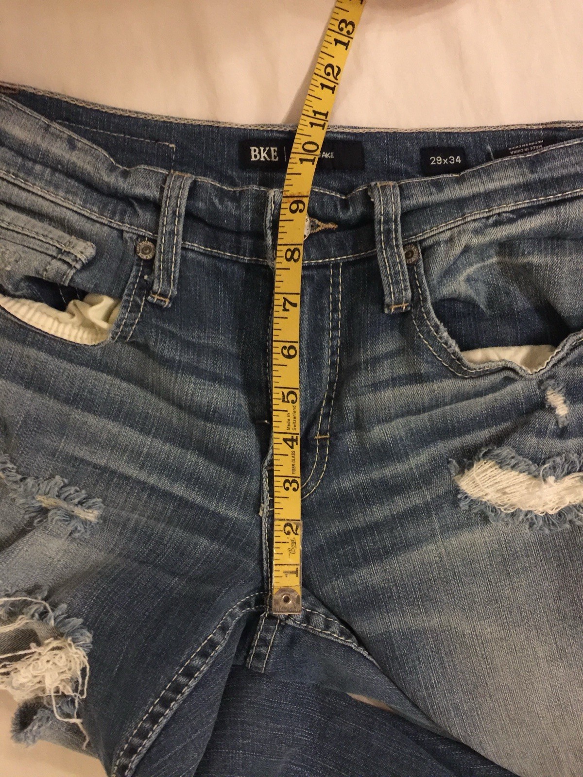 BKE Men 29×34 Jake Blue Jean 99% Cotton 1% Spandex Flex ABP15298 Distressed