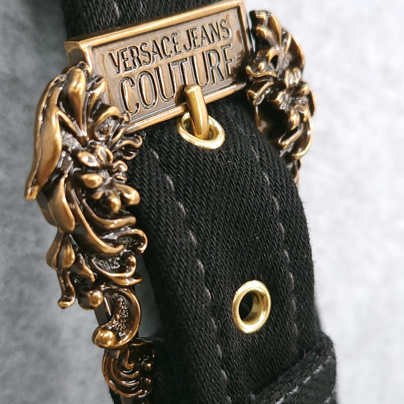 Versace Jeans Couture Buckle Embellished Seam Sheath Black Dress Womens 10 READ