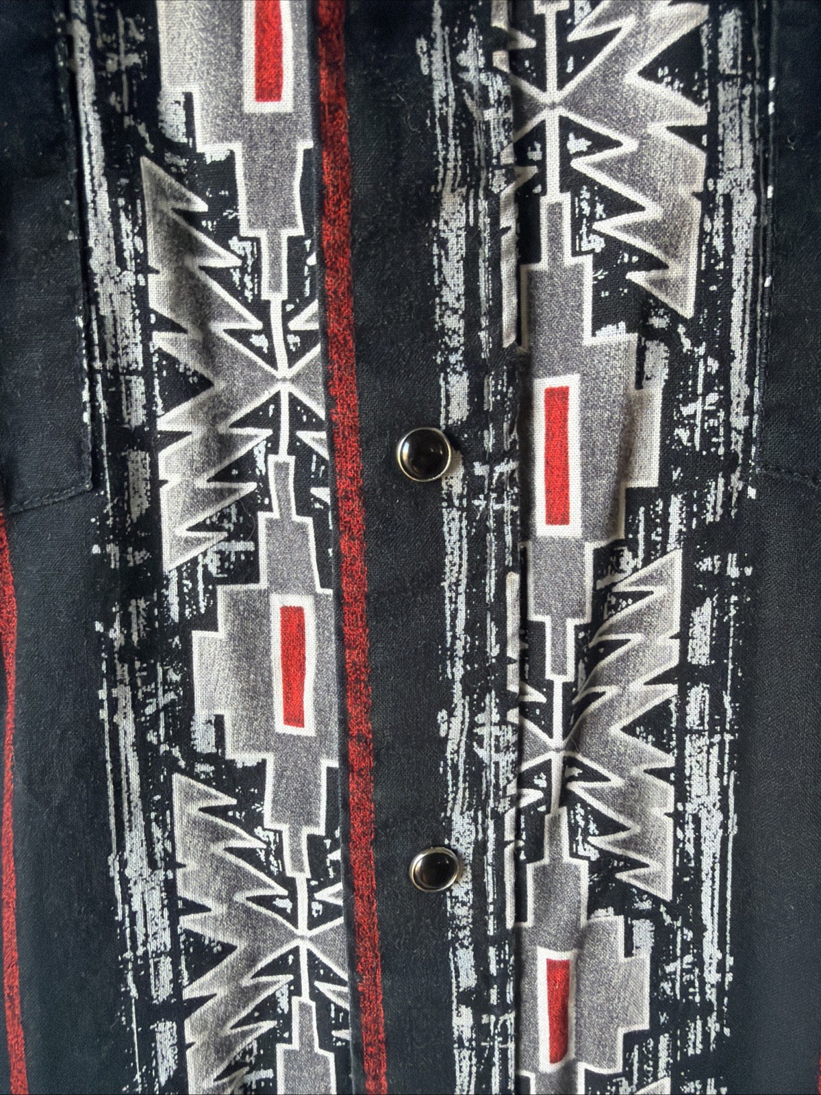 Panhandle Slim Men’s Large Western Aztec Southwestern Black Pearl Snap Shirt