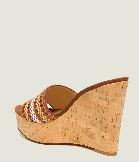 Veronica Beard DALI WOVEN WEDGE SANDAL Brown Multi Size Varies