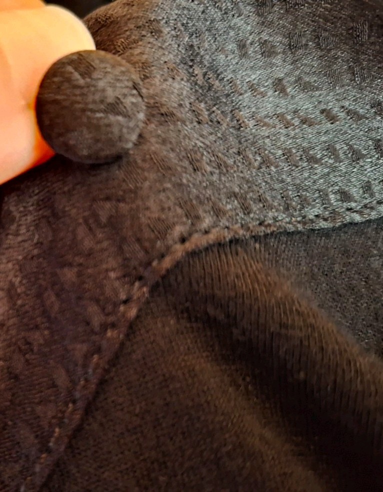 Maje Wool Viscose Black Dress With Cloth Button Closure, Made In France, Size M