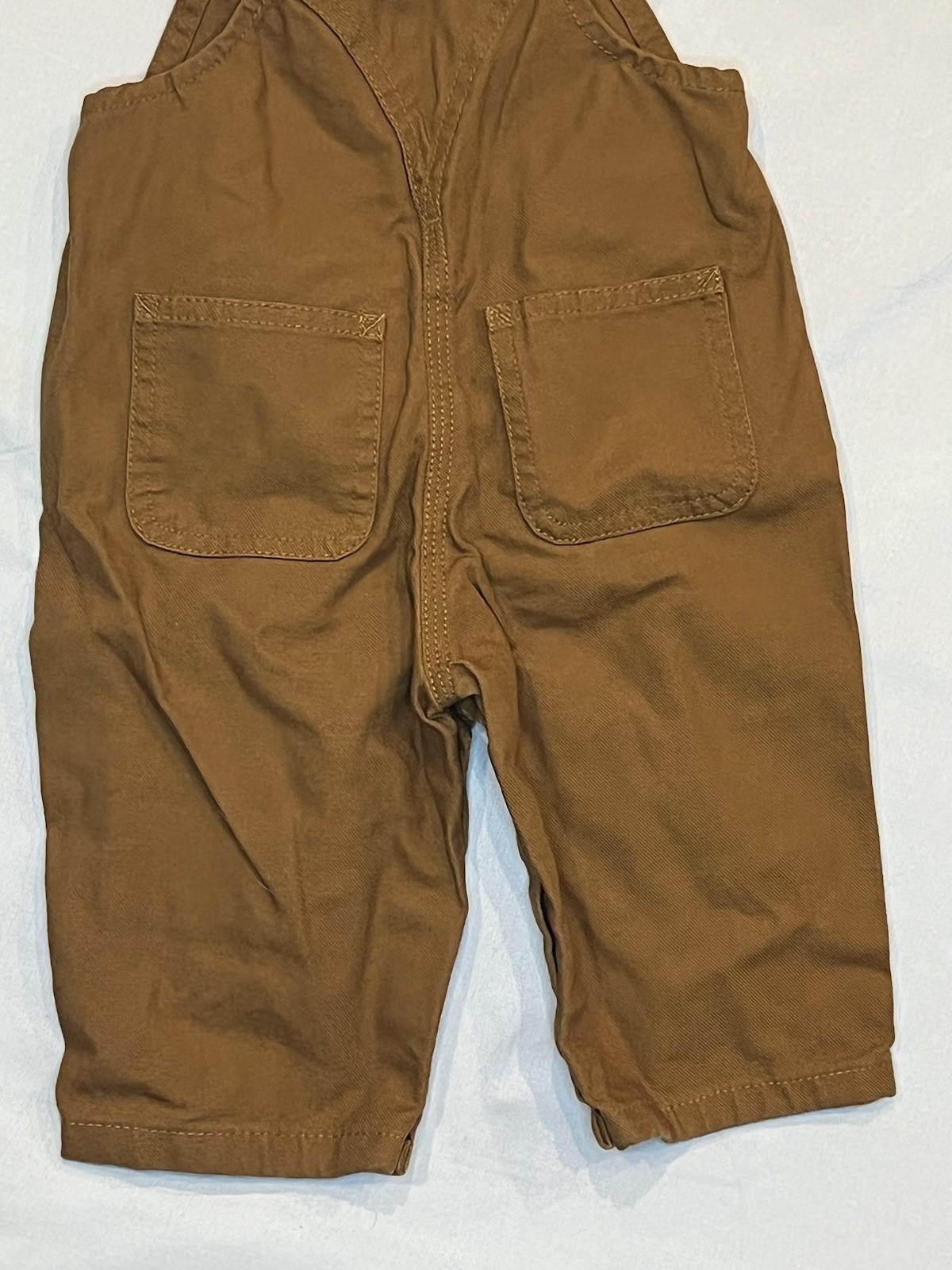 NWOT 6 Months Carhartt Rugged Flex Loose Fit Denim Overalls Bibs Brown Canvas