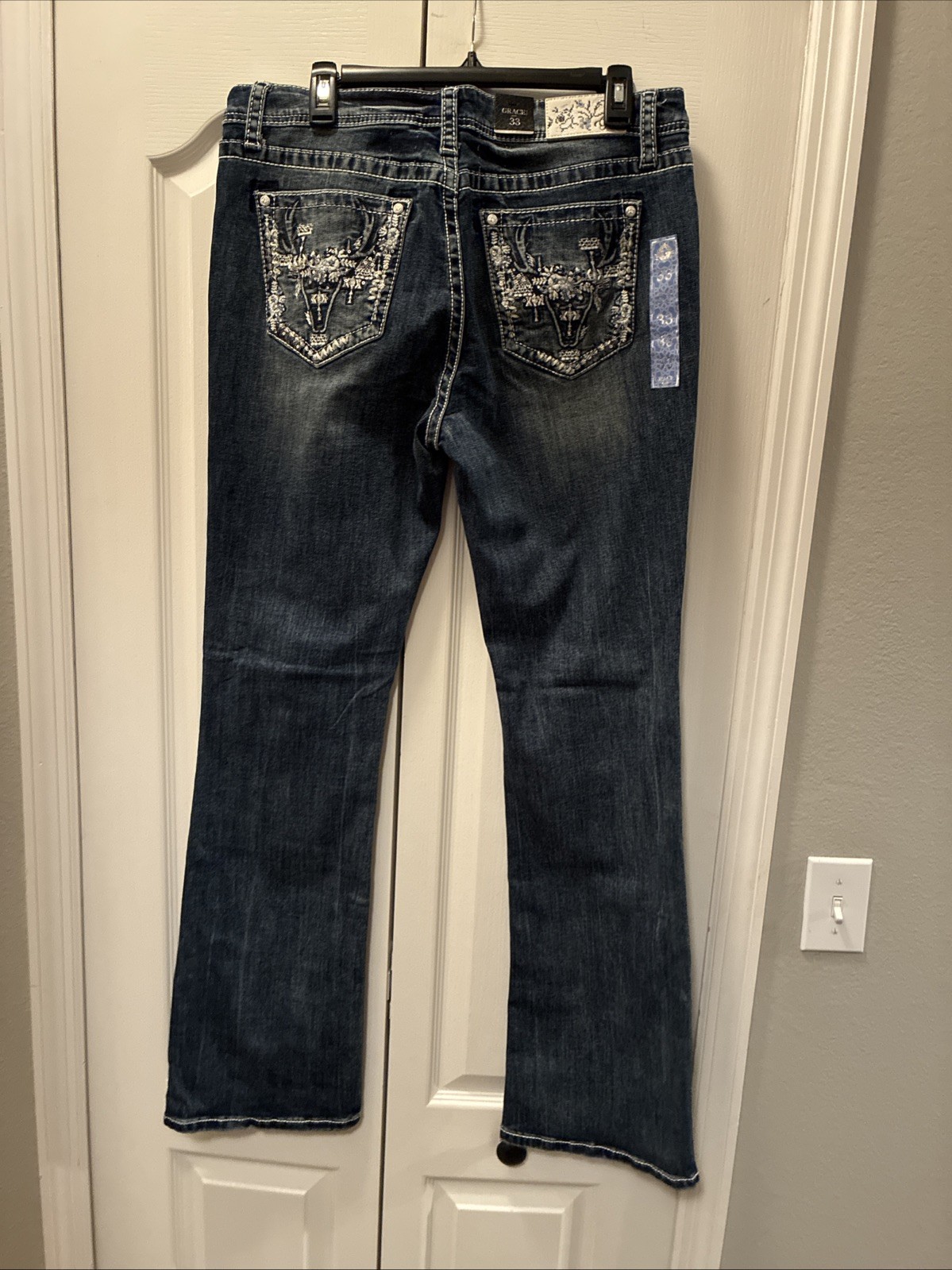 Grace Ladies Bling Boot Cut Jeans Size 33